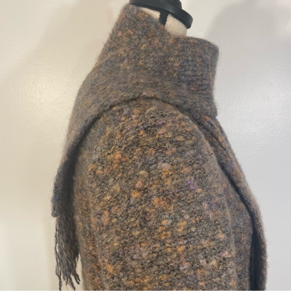 Vintage I.B.Diffusion Mohair Blend Attached Scarf Longline Sweater Size Medium - Picture 11 of 16